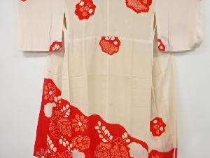 アンティーク　錦紗絞り桐模様長襦袢